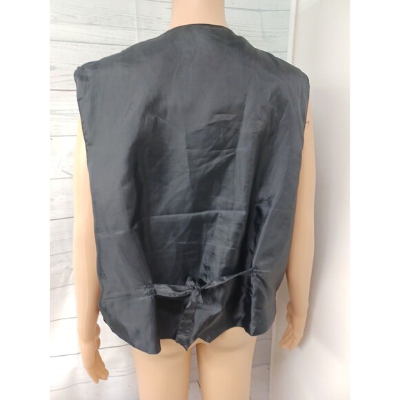 Plus Factor Womens Black Vest Faux Leather Lace pockets Plus Sz 22W - Picture 4 of 8